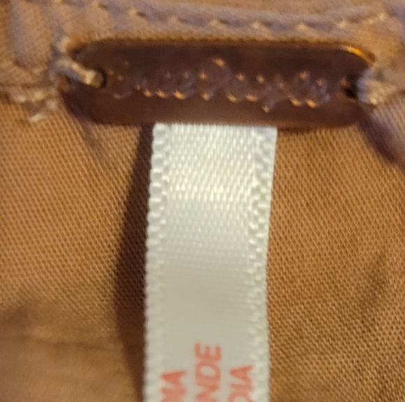 Free People Tan V-Neck Cotton Blouse With Lace Up Detail. Size M - Picture 7 of 7